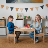Children's desks, tables and chairs